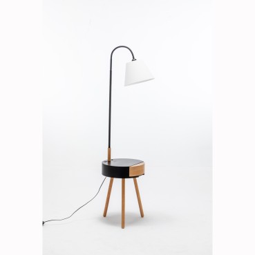 Rubberwood Lamp with Matte...