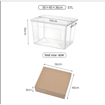 Clear Foldable Storage Box - 57L