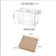 Clear Foldable Storage Box - 57L