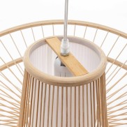 Natural Hand-Woven Bamboo Double Wide Brim Pendant Lamp