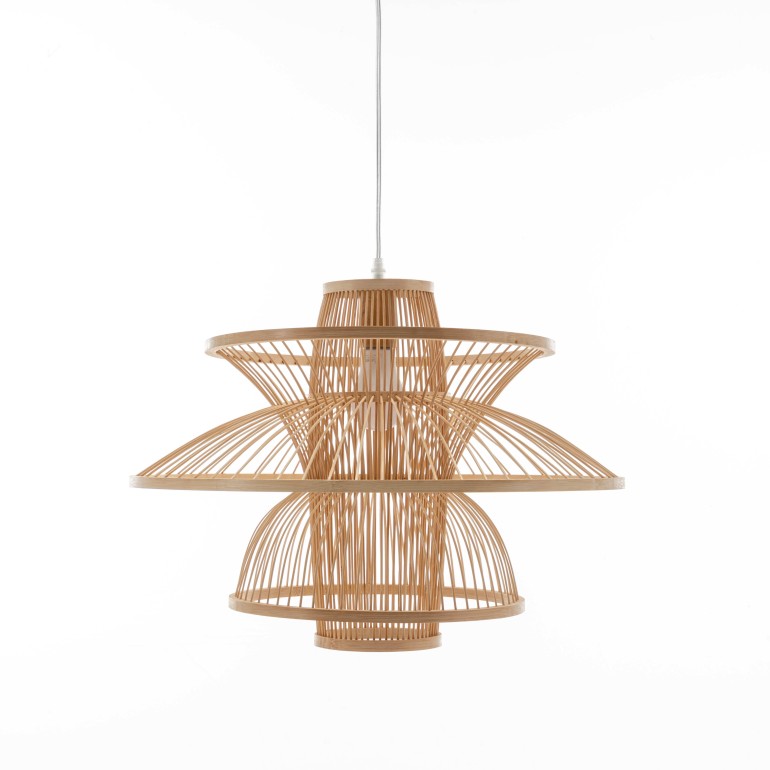 Natural Hand-Woven Bamboo 3-layer Pendant Lamp
