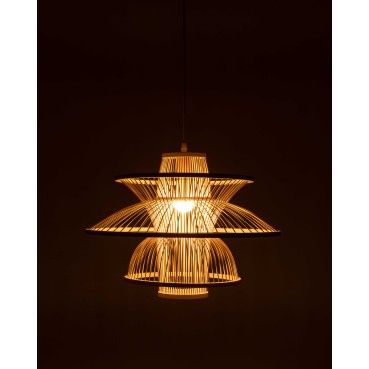 Natural Hand-Woven Bamboo 3-layer Pendant Lamp