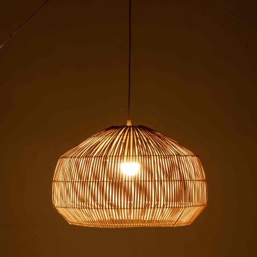 Natural Hand-Woven Bamboo Cage Pendant Lamp
