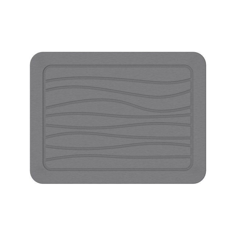 Hard Diatomite Kitchen Dish Drying Mat  (Lines) - Dark Grey