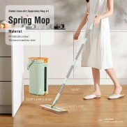 Mop and Bucket Set with Clean and Dirty Water Separation - Light Green