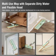 Mop and Bucket Set with Clean and Dirty Water Separation - Light Green