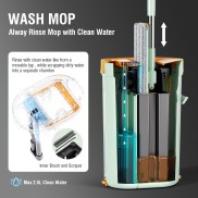 Mop and Bucket Set with Clean and Dirty Water Separation - Light Green
