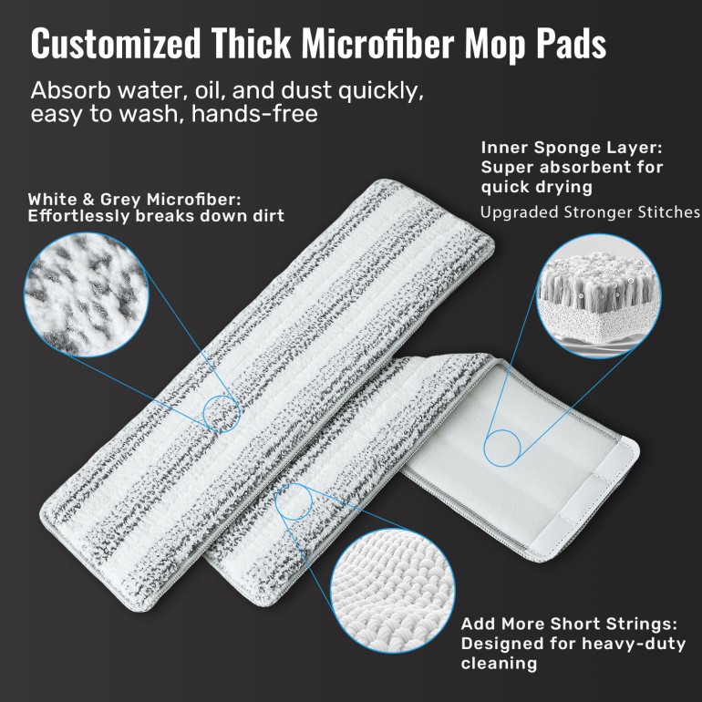 Mop and Bucket Set with Clean and Dirty Water Separation - White