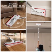 Mop and Bucket Set with Clean and Dirty Water Separation - White