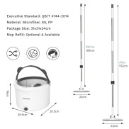 Round Mop and Bucket Set with Clean and Dirty Water Separation - White