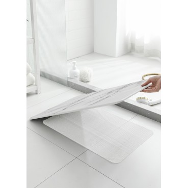 Hard Diatomite 76.2cm Bath Mat (Marble Print) - Off White