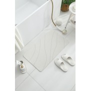 Hard Diatomite 76.2cm Bath Mat (Lines) - Off White