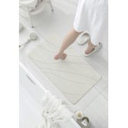 Hard Diatomite 76.2cm Bath Mat (Lines) - Off White