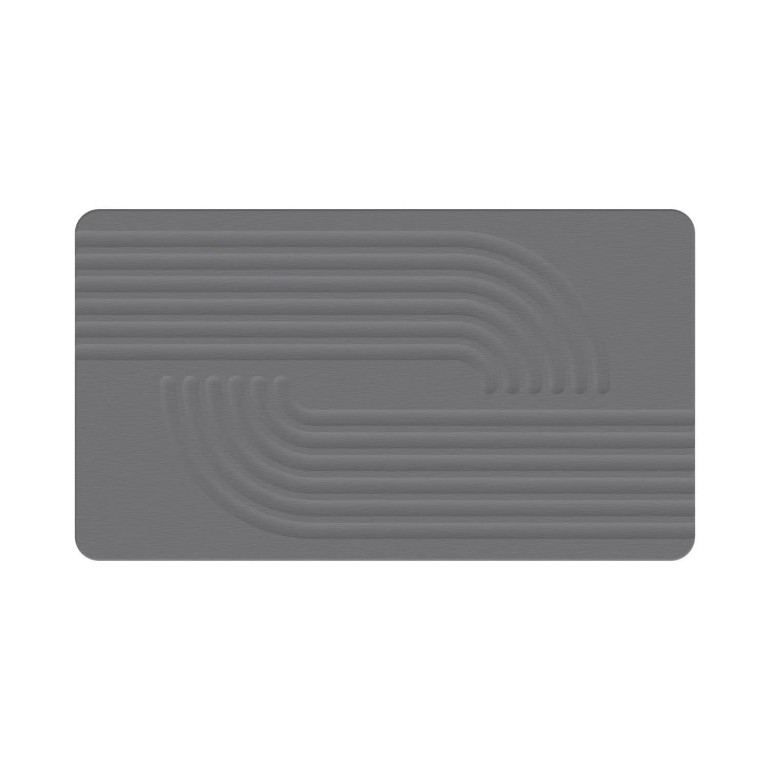 Hard Diatomite 76.2cm Bath Mat (Engraved Curves and Lines) - Dark Grey