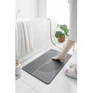 Hard Diatomite 76.2cm Bath Mat (Engraved Curves and Lines) - Dark Grey