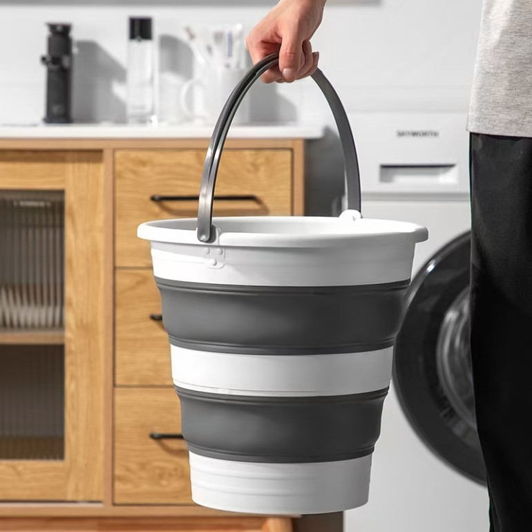 Foldable Bucket - 15L - Grey/White