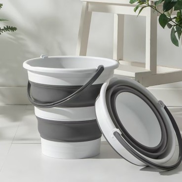 Foldable Bucket - 15L - Grey/White