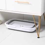 26L Foldable Laundry Basket with Handle and Foldable Stand - Grey/White