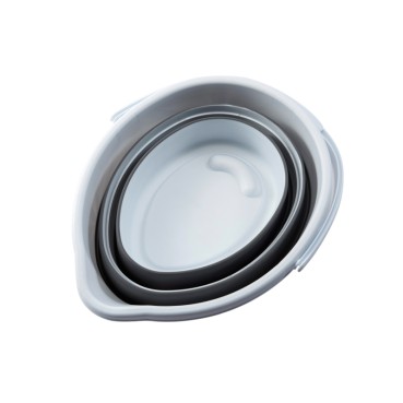 10L Foldable Drop Shape Bucket - Grey/ White