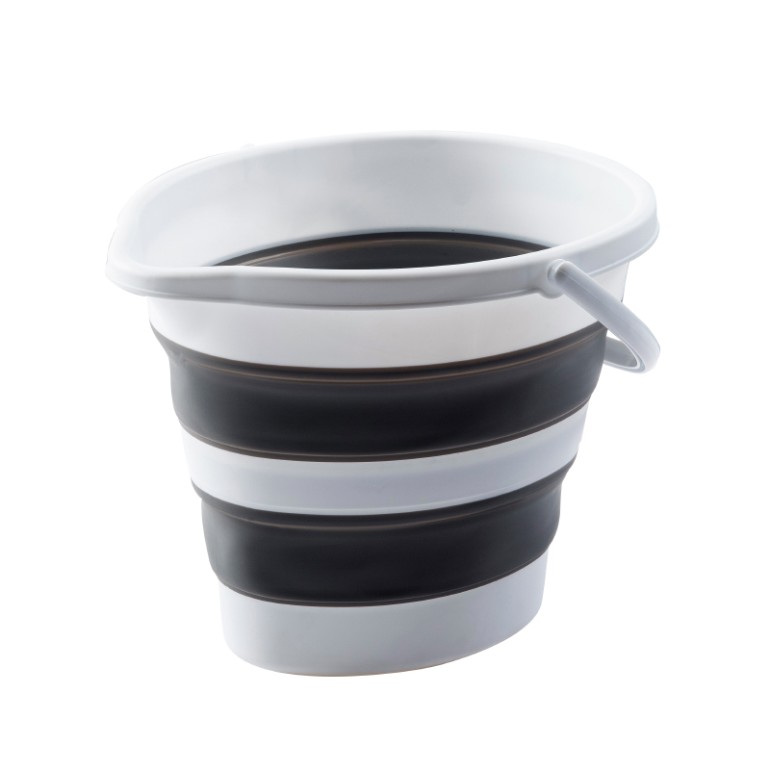 10L Foldable Drop Shape Bucket - Grey/ White