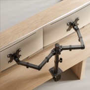 Dual Screen Monitor Arm for 17”-32” Monitors - Matte Black