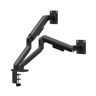 Gas Spring Dual Screen Monitor Arm for 17”-32” Monitors - Matte Black