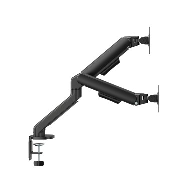 Gas Spring Dual Screen Monitor Arm for 17”-32” Monitors - Matte Black