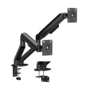 Gas Spring Dual Screen Monitor Arm for 17”-32” Monitors - Matte Black