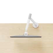 Heavy Duty Gas Spring Single Screen Monitor Arm for 17”-49” Monitors - Fine Texture White