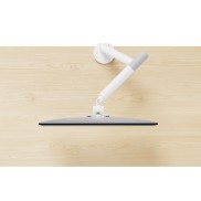 Heavy Duty Gas Spring Single Screen Monitor Arm for 17”-49” Monitors - Fine Texture White