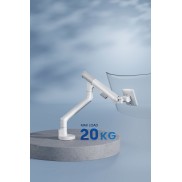 Heavy Duty Gas Spring Single Screen Monitor Arm for 17”-49” Monitors - Fine Texture White