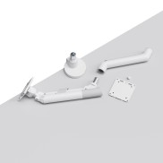 Heavy Duty Gas Spring Single Screen Monitor Arm for 17”-49” Monitors - Fine Texture White