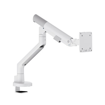 Heavy Duty Gas Spring Single Screen Monitor Arm for 17”-49” Monitors - Fine Texture White
