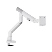 Heavy Duty Gas Spring Single Screen Monitor Arm for 17”-49” Monitors - Fine Texture White