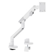Heavy Duty Gas Spring Single Screen Monitor Arm for 17”-49” Monitors - Fine Texture White