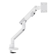 Heavy Duty Gas Spring Single Screen Monitor Arm for 17”-49” Monitors - Fine Texture White