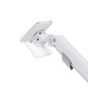 Heavy Duty Gas Spring Single Screen Monitor Arm for 17”-49” Monitors - Fine Texture White