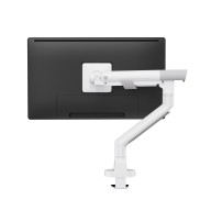 Heavy Duty Gas Spring Single Screen Monitor Arm for 17”-49” Monitors - Fine Texture White