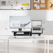 106cm 2-layer Clamp-On Monitor & Laptop Riser with Height-Adjustable Laptop Riser
