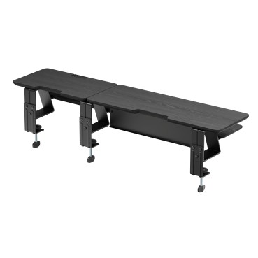 106cm 2-layer Clamp-On Monitor & Laptop Riser with Height-Adjustable Laptop Riser