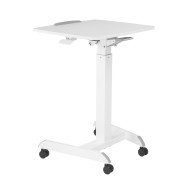 75.8cm-112.8cm Height Adjustable Mobile Workstation with Paddle Lever and Tiltable Desktop