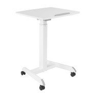 75.8cm-112.8cm Height Adjustable Mobile Workstation with Paddle Lever and Tiltable Desktop