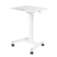 75.8cm-112.8cm Height Adjustable Mobile Workstation with Paddle Lever and Tiltable Desktop