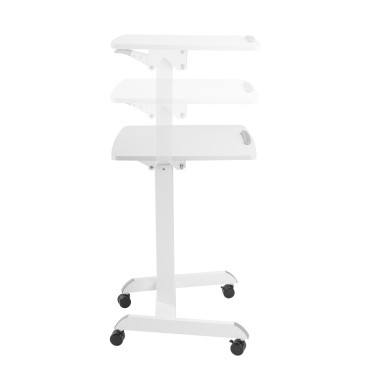 75.8cm-112.8cm Height Adjustable Mobile Workstation with Paddle Lever and Tiltable Desktop