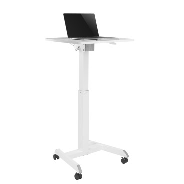 75.8cm-112.8cm Height Adjustable Mobile Workstation with Paddle Lever and Tiltable Desktop