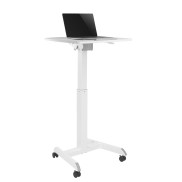 75.8cm-112.8cm Height Adjustable Mobile Workstation with Paddle Lever and Tiltable Desktop