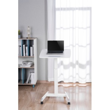 75.8cm-112.8cm Height Adjustable Mobile Workstation with Paddle Lever and Tiltable Desktop