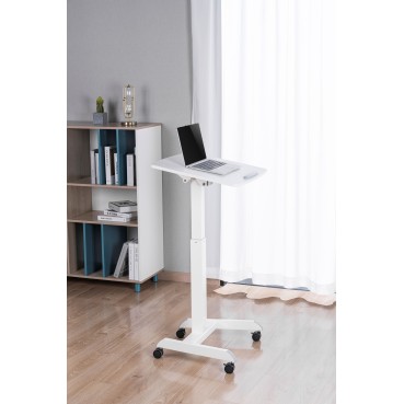 75.8cm-112.8cm Height Adjustable Mobile Workstation with Paddle Lever and Tiltable Desktop