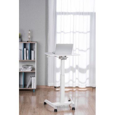 75.8cm-112.8cm Height Adjustable Mobile Workstation with Paddle Lever and Tiltable Desktop