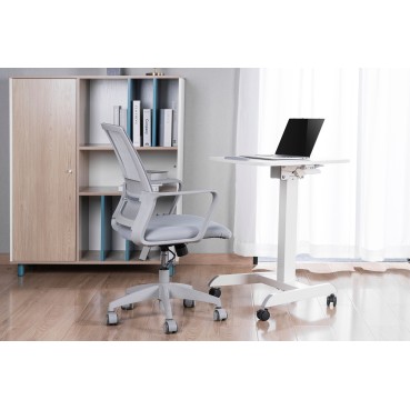 75.8cm-112.8cm Height Adjustable Mobile Workstation with Paddle Lever and Tiltable Desktop